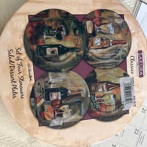 Set of 4 dessert/salad Stoneware plates